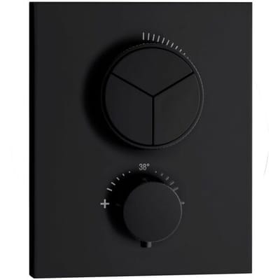 Herzbach DEEP BLACK concealed thermostat PUSH square 23.803055.2.12