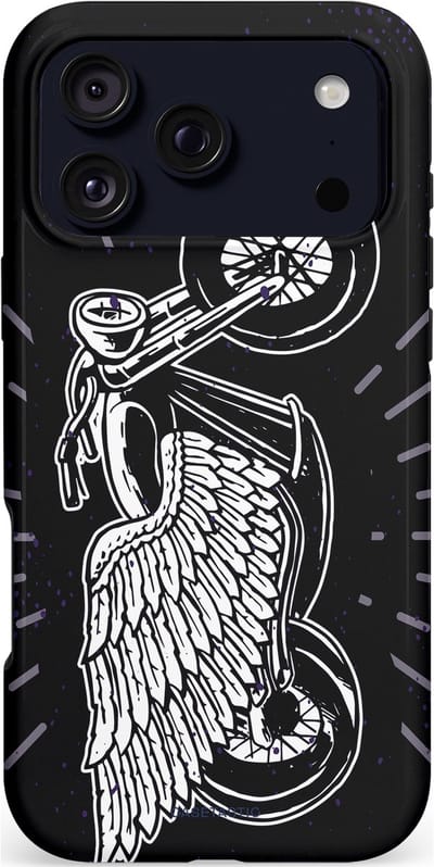 Casetastic hoesje geschikt voor Apple iPhone 17 Pro Max - MagSafe - Dubbellaagse bescherming - Retro highway - Fashion Case - Donkerblauw Zwart Grijs