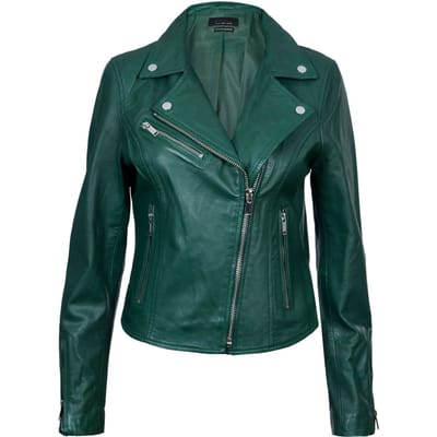 Dames klassiek leren Brando bikerjack-Loughton