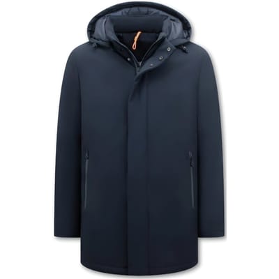Winterjas Heren Waterdicht - Heren Winterjassen Parka - Lange Jas Heren - 8766 - Blauwe Jas