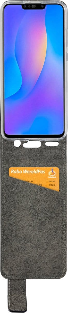 Mobilize Telefoonhoesje geschikt voor Huawei P Smart Plus (2019) Hoesje | Mobilize Classic Gelly Bookcase | Pasjeshouder voor 1 Pasje | Telefoonhoesje voor Pinpas / OV Kaart / Rijbewijs - Zwart