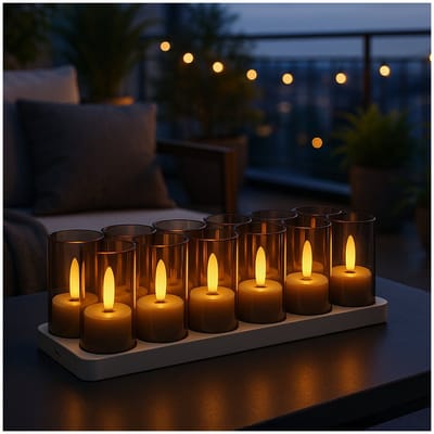 Oplaadbare Waxinelichtjes LED Kaarsen met Afstandstandsbieding, Timer & Oplaadstation van MMOBIEL - 12 Stuks Vlamloze Theelichtjes met USB voor Thuis, Tafel, Bruiloft & Kerstdecoratie