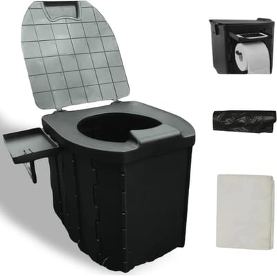 Draagbaar opvouwbaar toilet - 180 kg, handig voor camping, autoritten, strand en wandelen