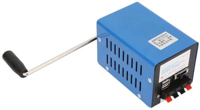 OmGoods - Dailygoody - Handmatige Generator - USB Generator - Draagbare noodstroomvoorziening - Blauw - High Power Crank Generator - Externe survival batterij -...