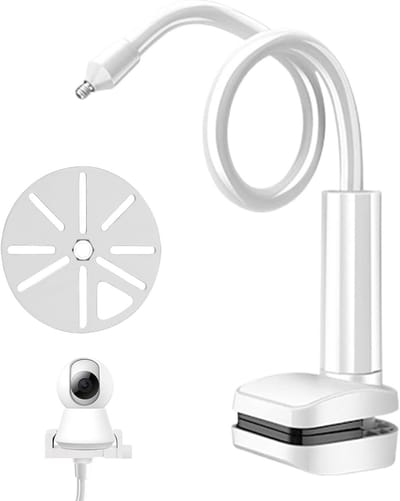 Babyfoon Houder - Camera Beugel - Babykamer Bewaken - Verstelbare Flexibele Arm - 15 x 10 x 6 cm - Wit