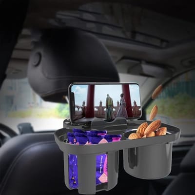 Bekerhouder Auto - Universele Hoofdsteunhouder - Dubbele Bekerhouder - Drankhouder - Telefoonhouder - Eenvoudige Installatie