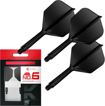 Target K-Flex Black NO6 - Dart Flights - Intermediate