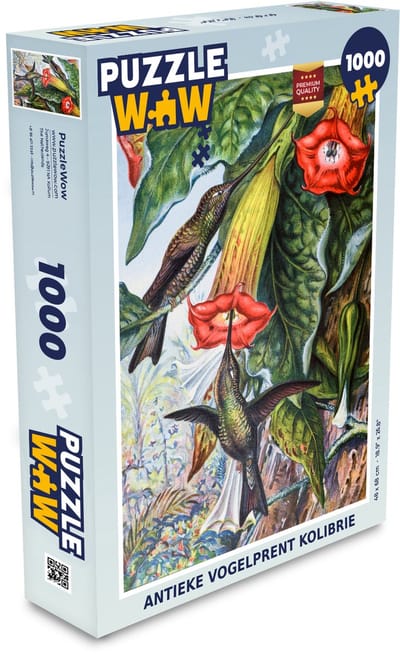 Puzzel Antieke vogelprent kolibrie - Legpuzzel - Puzzel 1000 stukjes volwassenen
