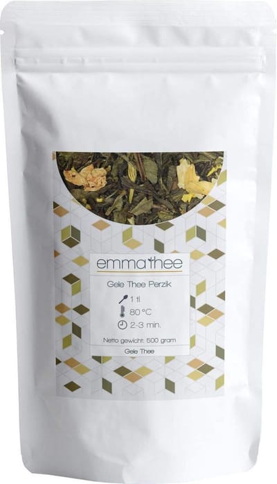 Gele Thee Perzik 400 Gram - Losse Thee - Puur & Natuurlijk - Zacht & Fruitig