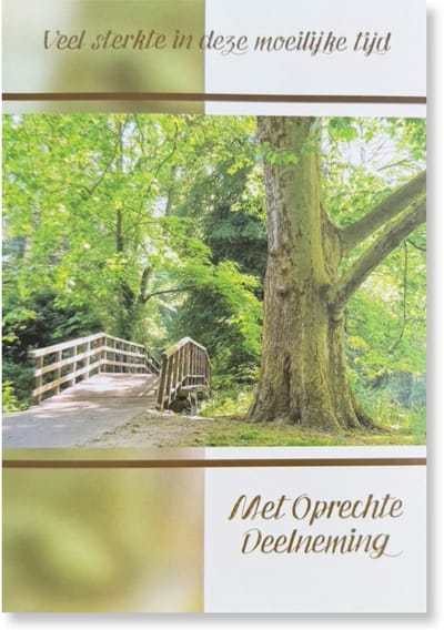 Cards & Crafts Condoleancekaart - Met Oprechte Deelneming Wenskaart - 12 x 17 cm - gevouwen kaart Inclusief envelop