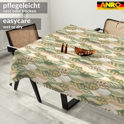 ANRO Tafelkleed Griekse ornamenten Beige 280x140cm Rechte rand Afwasbaar Waterafstotend