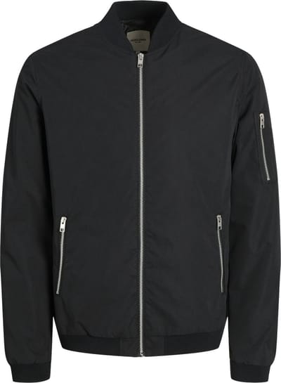 Jack & Jones - Heren Jas zomer Mash Bomber - Zwart - Maat L