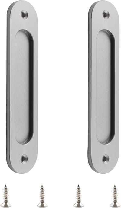 2 stuks ovale schuifdeurgrepen van matte aluminiumlegering met schroeven voor schuifdeur