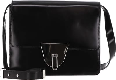 COCCINELLE Leren Schoudertas Coccinellenico Shiny Cal Handbag Noir Zwart
