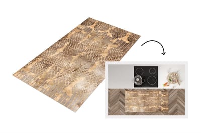 Keukenloper - Loper keuken - Slangenprint - Goud - Chic - 120x60 cm - Keukenloper vinyl