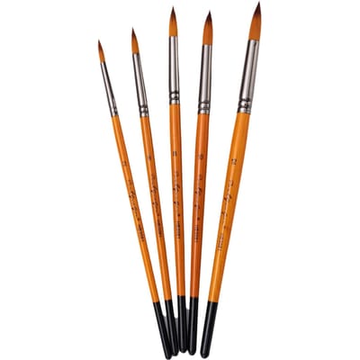 5 stuks Teken Verf Penselen Set Kit Kunstenaar Penseel met Nylon Haar voor Kunstenaar Acryl Aquarel -3