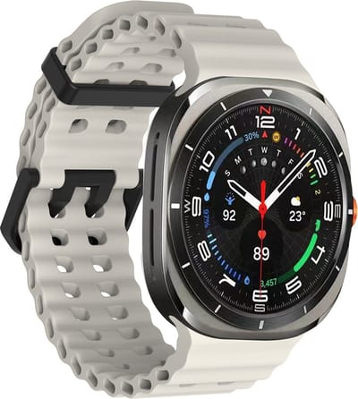 Stravo Ocean siliconen bandje - Geschikt voor de Samsung Galaxy Watch Ultra 2 (2026) / Ultra (2024/2025) - Zacht siliconen horlogebandje voor Samsung Galaxy Watch Ultra 47mm - Starlight