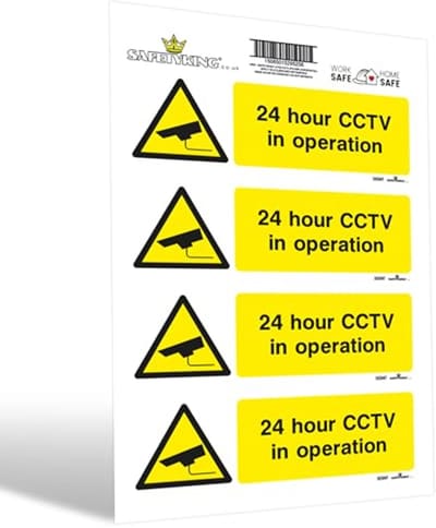 4 Stuks CCTV Beveiligingsstickers voor Thuis | Camerasignaal Stickers | Beschermingsborden