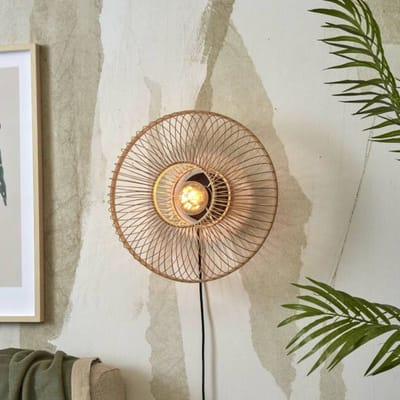GOOD&MOJO Wandlamp Hokkaido - Bamboe - Ø38cm - Binnen Bohemian