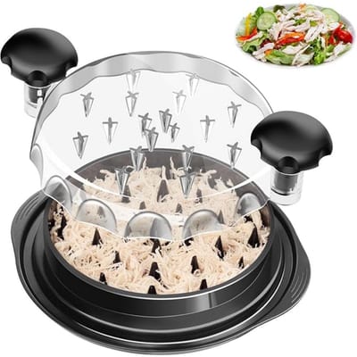 GELLDG Universele Versnipperaar - 24cm Hühnchen Zerkleinerer met Ergonomische Handgreep - Rutschvast en Multifunctioneel - Geschikt voor Kip, Vlees en Groenten - Kunststof