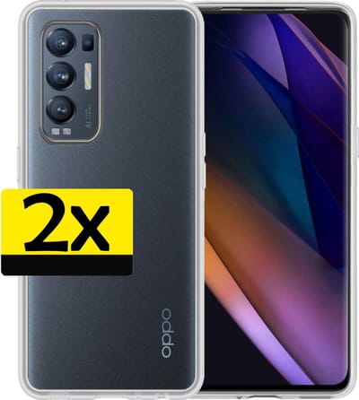 Hoesje - 2 Stuks - Geschikt voor OPPO Find X3 Neo - Sterk & Shockproof - Case Siliconen - Back Cover - Telefoon Hoes - Telefoonhoesjes - Transparant