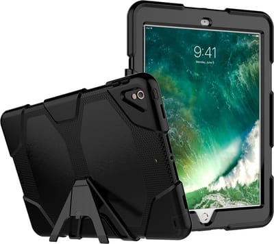 Peachy Survivor Kickstand hoes geschikt voor iPad Air 3 (2019) & iPad Pro 10.5 inch (2017) - zwart