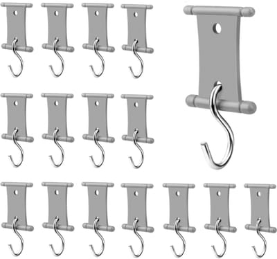 16 stuks - Contact leggen - Camper Luifel Lamp Clip/haak - Dubbelzijdige camper haak - Luifeldoek - Lampbeugel/kledinghanger - Camperluifel Haken schuiven gemakkelijk in de groeven van de luifelrol (grijs)
