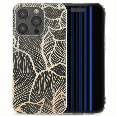 imoshion Design hoesje voor de Apple iPhone 15 Pro - Golden Leaves Transparant
