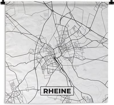 Wandkleed - Wanddoek - Rheine - Kaart - Stadskaart - Plattegrond - 180x180 cm - Wandtapijt