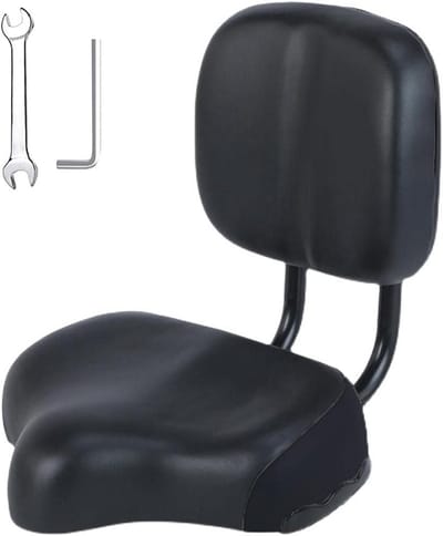 Comfortabel Fietszadel met Rugleuning - Waterdicht Memory Foam Zitje voor Alle Fietsen