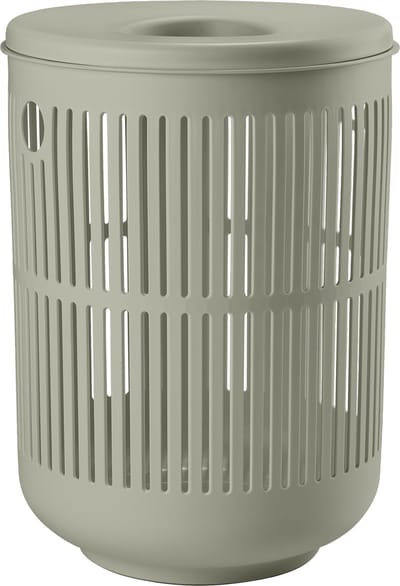 Zone Denmark Ume Wasmand met Deksel - 60 liter - Eucalyptus - Kunststof - Ronde Wasmand met Hengsel - Wasbox of Opbergmand