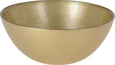 Excellent Houseware Kommetjes/serveer schaaltjes - Athene - glas - D15 x H6 cm - goud - Stapelbaar