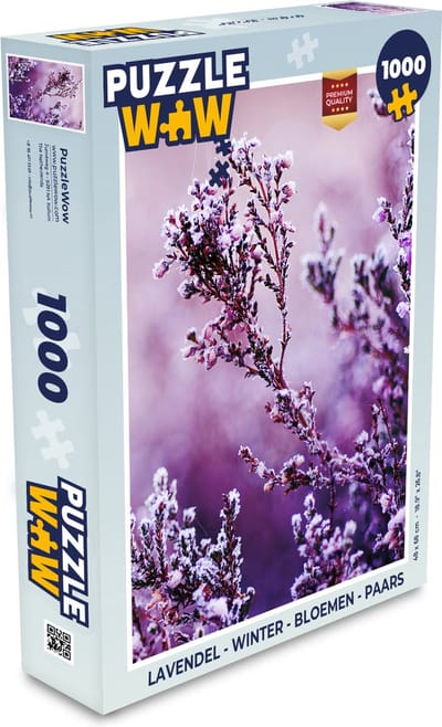 Puzzel Lavendel - Winter - Bloemen - Paars - Legpuzzel - Puzzel 1000 stukjes volwassenen