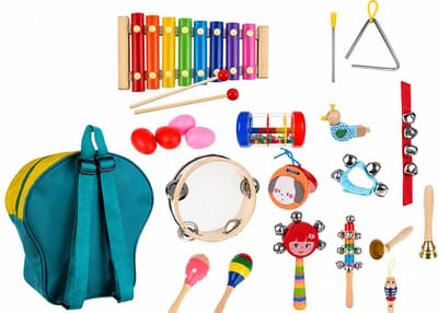 Goodz4All Rugzak met Muziekinstrumenten voor Kinderen Muziek Houten Speelgoed