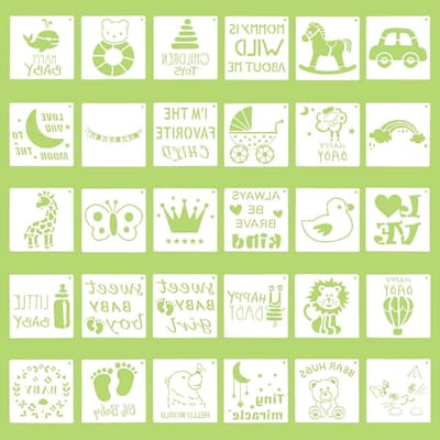 30 Stuks Stencils voor Baby's - Creatief Schilderen en Versieren van Latzakken en Kleding