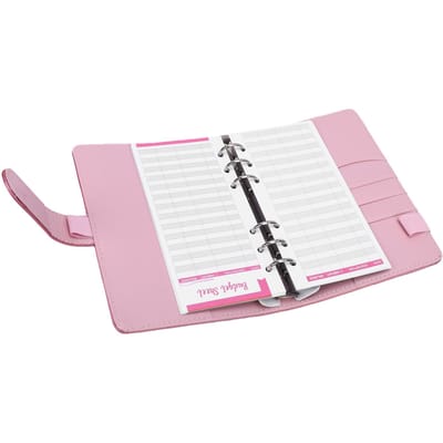 Carnet à spirales budgétaire A6 Planificateur à feuilles mobiles 12 feuilles de dépenses couleur 8 pochettes zippées transparentes 2 étiquettes mots anglais pour white