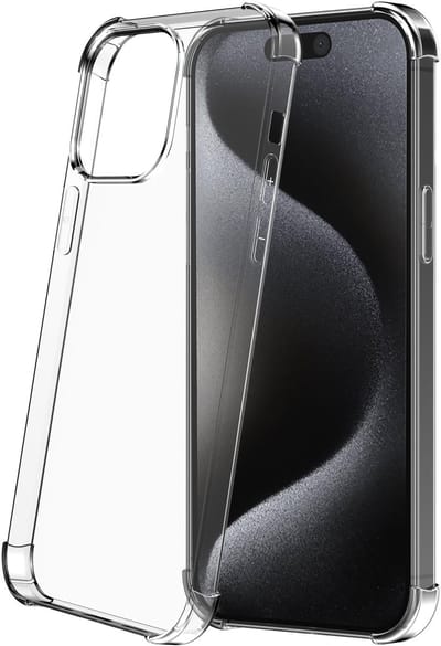 Geschikt voor iPhone 15 Pro Transparant met Stootrand - Siliconen TPU ShockProof case doorzichtig - ProtX