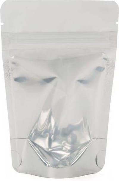 Stazakken Transparant/Wit 13x8x20,5cm | 113 gram (100 stuks) [ZBGW3] | Doypacks | Stand up pouches