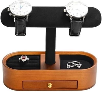 Sieradenhouder Horlogedisplay - Sieradenopslag Displayrek - Sieraden Tentoonstellen - Houten Basis Lade - 10x10x10 mm - Zwart