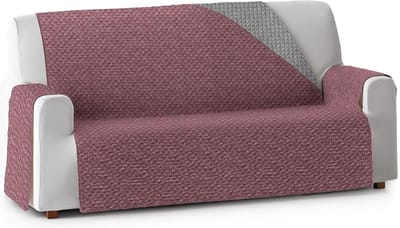 Polyester bankovertrek bordeaux-grijs 3-zits 160 cm - Geschikt voor banken van 170 tot 210 cm.