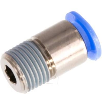 6mm x R1/8'' Messing/POM Insteekfitting buitendraad Binnenzeskant Compact Ontwerp NBR [5 Stuks]