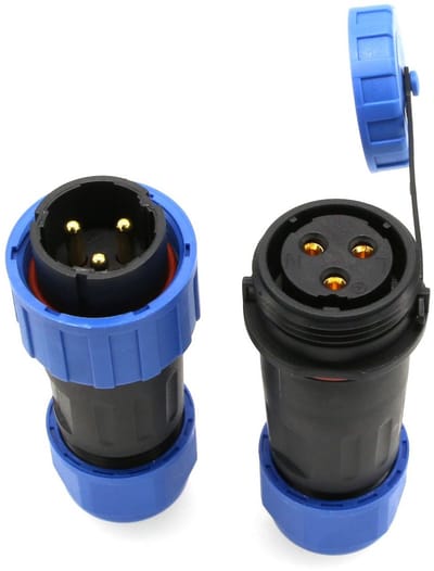 Waterdichte 3-pins Verbinding Connector 25A 380V voor Elektrische Apparaten en Tuinverlichting