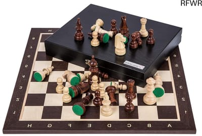 RFWR® Luxe Houten Schaak Set met Handgemaakt Bord en Stukken - Schaakfiguren & Koffer