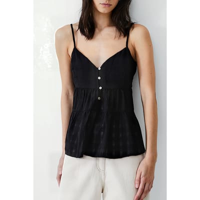French Connection Strappy Panelled Cami Top Black Größe: 10 | Tanktops Outlet | Damen | Schwarz