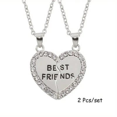 Ketting Best Friends zilver - 2 stuks - BFF - Best Friends - Collier