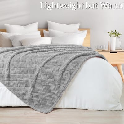 Unyqoos® Warme en Pluizige Wafeldeken voor Comfort in Elk Seizoen, Lichtgrijs, 130 x 150 cm