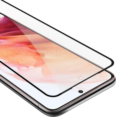 Cadorabo Screenprotector geschikt voor Samsung Galaxy S22 Volledig scherm pantserfolie Beschermfolie in TRANSPARANT met ZWART - Gehard (Tempered) display beschermglas in 9H hardheid met 3D Touch