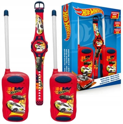 Hot Wheels Walkie Talkie Set met Digitaal Horloge – 3-Delige Speelset – Voor Kinderen – Rood/Blauw