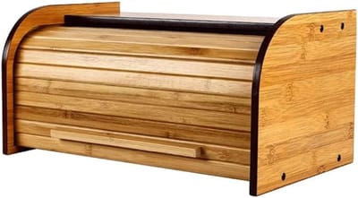 Broodtrommel Houten - Broodhouder Opbergdoos - Keuken Opbergen - Roldeksel - Niet Vaatwasserbestendig - Natuurlijk Hout
