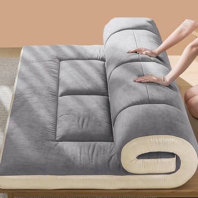 Japanse vouwmatras - Opvouwbaar matras Gastenmatras - Ruimtebesparend slapen - Orthopedische ondersteuning - 120 x 190 cm - Grijs